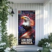 cheap 4th of July-4th of July Independence Day Door Decorations Door Covers American Door Tapestry Door Curtain Decoration Backdrop Indoor/Outdoor Door Banner for Front Door Farmhouse