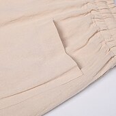 baratos Feriado-Homens Calção Shorts de linho Shorts de verão Shorts de praia Com Cordão Cintura elástica Tecido Conforto Respirável Comprimento do joelho Ao ar livre Diário Feriado Moda Havaiana Preto Azul Marinha