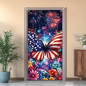 preiswerte Garage- und Türbanner-Unabhängigkeitstag 4. Juli Türdekorationen Türabdeckungen amerikanischer Türteppich Türvorhang Dekoration Hintergrund Innen/Außen-Türbanner für Eingangstür Bauernhaus