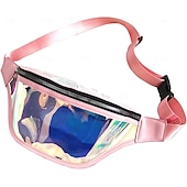 abordables stockage de bagages et de voyage-Sac banane en TPU coloré, sac de poitrine laser pour femme, sac à bandoulière de course en plein air imperméable, sac suspendu en PVC transparent