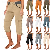economico pantaloni cargo da donna-Per donna Pantaloni capri Pantaloni da paracadute Moda Streetwear Lunghezza al polpaccio Naturale Blocco di colori Coulisse Tasca Comodo All'aperto Confortevole Streetwear Uscire Rosso arancione