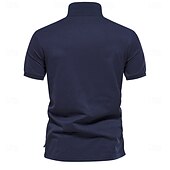 baratos Polo Elite Masculino-Homens Pólo Polo de malha Formal Trabalho Aberto para a Lateral Manga Curta Floral Botões Estampado Primavera Azul denim Branco Azul Marinha Verde cáqui Azul Claro Pólo