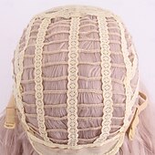 preiswerte Trendige synthetische Perücken-Synthetische Perücken Wellen Curly Webart Stufenhaarschnitt Mit Pony Maschinell gefertigt Perücke 24 Zoll A1 Synthetische Haare Damen Klassisch Komfortabel Farbverläufe Gemischte Farbe
