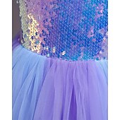 preiswerte Partykleider-Kinder Mädchen Partykleid Einfarbig Ärmellos Leistung Geburtstag Netz Schön Süß Polyester Midi Partykleid Schwingkleid A Linie Kleid Sommer Ab 4 Jahren Weiß Rosa Purpur