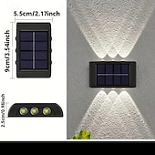 billiga Utomhuslampetter-4 st led utomhus solcellslampor stegljus 6 pärlor uteplatslampor innergård trädgård staket däck vägglampor enkel installation