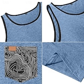 billiga Gym-toppar-Herr Linne Ärmlös tröja Ärmlös Rund hals Sommar Slät Mode Designer Sportig Ficka Ledigt Utomhus Strand Rubinrött Topp t-shirt för män