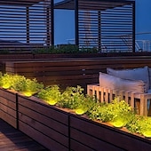voordelige Buiten spots-8 stuks solar grondspot geometrische lamp, roestvrij staal warm licht/wit licht buitenlandschap lamp, 8led roterende schijflamp, tuinlandschap gazonverlichting lamp, staande lamp, grondlamp,