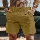 abordables Exterior-Hombre Pantalón Corto Cargo Pantalones cortos casuales Pantalones cortos de pana Botones Multi bolsillo Pierna recta Plano Transpirable Dispersor de humedad Longitud de la rodilla Exterior Casual