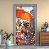 billiga Dörröverdrag-Rolig djur dansande dörrdekorationer dörröverdrag dörrgobeläng dörrgardin dekoration bakgrund inomhus/utomhus dörrbanner för främre dörr bondgård