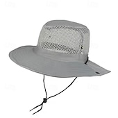billiga uppvärmning avkylning-solhatt för män som andas, bred brättad hopfällbar buckethatt med mesh, uv-skydd fiskehatt för campingvandring