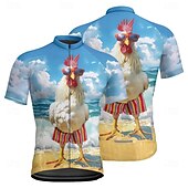 tanie Męskie koszulki-Męskie Koszulka rowerowa Zwierzę Krótki rękaw Rower Tee Tshirt Dżersej z 3 tylnymi kieszeniami Kolarstwo górskie Szybkie wysychanie Anatomiczny kształt Odprowadzające wilgoć Oddychający Sport