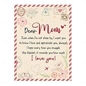 abordables Couvertures et plaids-couverture fête des mères, une lettre à maman, cadeau fête des mères, couverture douce et confortable, cadeau parfait pour maman, motif floral ou cœur, chaud et confortable
