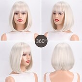 お買い得  トレンドの合成ウィッグ-人工毛ウィッグ ウェーブ カーリーウィーブ アシメントリー・ヘアカット ニートバング 機械製 かつら 30 インチ A1 合成 女性用 クラシック 快適 カラーグラデーション マルチカラー