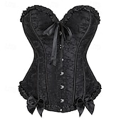 economico corsetto-Rococò Completo Mascherata Corsetto Overbust Cosplay Controllo della Pancia Push-Up Jacquard Jacquard Costume Per donna Reale Mascherata Feste Carnevale di Venezia Adulti Corsetto