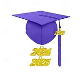 お買い得  職業コスチューム-2025 マット卒業キャップ、2025 タッセル付き、大人用、高校生、学士、修士