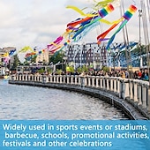 economico Bandiere da Giardino, Striscione-Giugno Mese del Pride Bandiera di Colonna Windsock Arcobaleno Volare nella Brezza Bandiera Decorativa per Giardino LGBT+ con Code Arcobaleno Lunghe Felice Pride