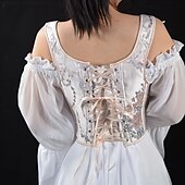 olcso Fűzők-Retró Középkori Reneszánsz Fűző Prsluk Bustier Női Kelta Fantasy Mindszentek napja Farsang Álarcos mulatság Parti Alkalmi / Napi LARP Felnőttek Fűző