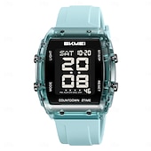 cheap Digital Watches-SKMEI 2409 Waterproof Electronic Watch Luxury Outdoor Countdown Stopwatch Digital Wristwatch For Man Women Calendar Led Light Silicone Watch