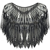 olcso Sálak és Kendők-Retró Ordító 20-as évek 1920-as évek sál Wrap Kendők A nagy Gatsby Flapper lány Flitter Rojt Női Farsang Esküvő Estély Álarcos mulatság Felnőttek Kendő