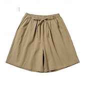 economico Fondamenti Falsi Essenziali-Per donna Finto cotone e lino Shorts Pantaloni Eleganti Pantaloncini Estivi Moda Corto Naturale Semplice Tasca Design con Coulisse Elastica All'aperto Confortevole All'aperto Vacanza Rosso Verde