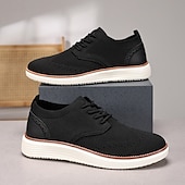cheap Men&#039;s Sneakers-Men&#039;s Breathable Knit Brogue Sneakers - Casual Lace-Up Lightweight Shoes for Daily Wear &amp; Walking