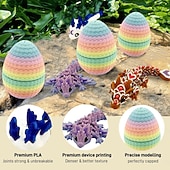 halpa Lahjat-6-pakkauksen pienet mysteerilohikäärmemunat, 3D-painettu pääsiäismunalahja, jonka sisällä on piilotettu asetettava lohikäärme, fantasia-lohikäärmemunasarja lapsille, keräilijöille, kodin sisustus,