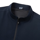 お買い得  男性用エリートアウターウェア-男性用 軽量ジャケット フォーマル オフィス ジッパーを閉める 春 春 &amp; 秋 中性 日常 ネイビーブルー アーミーグリーン ジャケット