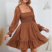 levne Šaty-Retro Středověké Renesanční Mini Šaty Flare šaty Nahoře nabírané Elfí Inspirováno Regency Maškarní kostým Dámské Fantazie Dovolená Běžné / Denní LARP Dospělé Šaty Jaro léto