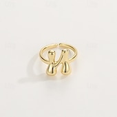 economico I regali-anello con lettera personalizzata, regalo per la mamma, anello con alfabeto regolabile placcato oro 18k, finitura liscia, anello iniziale a fascia aperta, gioielli eleganti per le donne