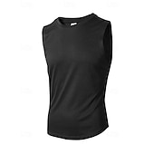 preiswerte Fitness Tank-Tops-Herren Tank Top Weste Unterhemd Ärmelloses Shirt Ärmellos Rundhalsausschnitt Sommer Einfach Mode Designer Basic Urlaub Straße Ausgehen Schwarz Weiß Wein Top T-Shirt für Herren