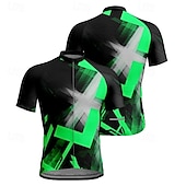 Недорогие Мужские джерси-Муж. Велокофты Геометрический принт С короткими рукавами Велоспорт Футболка Футболка Джерси с 3 задними карманами Горные велосипеды Быстровысыхающий Анатомический дизайн Фитиль Дышащий Виды спорта