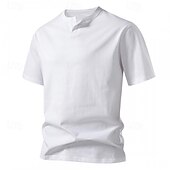 billiga Casual T-shirts för män-Herr T-shirt T-shirts Kortärmad tröja T-tröja Kortärmad V-slits Sommar Slät Mode Designer Grundläggande Klassisk Semester Gata Utekväll Svart Vit Ljusgrå Topp t-shirt för män
