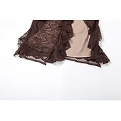 abordables Bas-Rétro Vintage Médiéval Steampunk Jupe Pirate Dentelle A Volants Ourlet asymétrique Déguisement Femmes Halloween Carnaval Décontracté Quotidien LARP Foire de la Renaissance Adulte Jupe