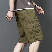 economico Classico-Per uomo Pantaloncini cargo Shorts Pantaloncini Estivi Coulisse Elastico in vita Multi-tasche Semplice Comodità Indossabile Lunghezza al ginocchio All&#039;aperto Sport Quotidiano Moda Casual Nero Giallo