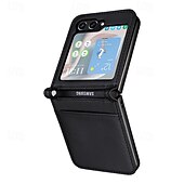cheap Samsung Cases-Phone Case For Samsung Galaxy Z Flip 7 Z Flip 6 Z Flip 5 Z Flip 4 Back Cover Magnetic Support Wireless Charging Card Slot Retro TPU PU Leather