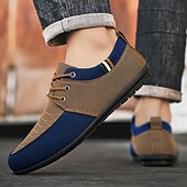 baratos Ténis para Homem-sapatos masculinos casuais com cadarço em bege e azul marinho, design exclusivo em tecido, perfeitos para o estilo e conforto do dia a dia