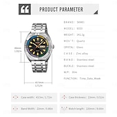 olcso Quartz órák-SKMEI Férfi Kvarc Luxus Nagy számlap Bling Üzlet Fénylő Naptár VÍZÁLLÓ Acél Néz