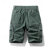 cheap Classic-Men's Cargo Shorts Shorts Summer Shorts Drawstring Elastic Waist Zipper Pocket Plain Comfort Wearable Knee Length Outdoor Sport Daily Fashion Casual Black Brown
