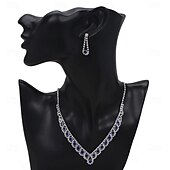 voordelige Sieradensets-Bruidssieradensets 1 set Legering 1 Ketting 1 Armband Oorbellen Dames Elegant Modieus Gepersonaliseerde Retro Kostbaar Geometrische vorm Sieraden set Voor Bruiloft Bruiloft gast Speciale gelegenheden 