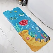 baratos Tapete antiderrapante para banheira-tapete de banho de bebê de desenho animado, tapete de banheira infantil antiderrapante para banho de criança, chuveiro antiderrapante, 40 pol. x 16 pol. com furos de drenagem e ventosas lavável à