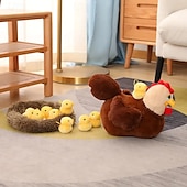 levne Party Supplies-11,41in labutí kuřátko rodinná plyšová hračka kuře matka labuť plyšové panenky realistická zvířata plyšová panenka s hnízdem děti vánoční dárek