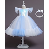preiswerte Partykleider-Kinder Mädchen Partykleid Einfarbig Ärmellos Leistung Geburtstag Netz Schön Süß Polyester Midi Partykleid Schwingkleid A Linie Kleid Sommer Ab 4 Jahren Weiß Rosa Purpur