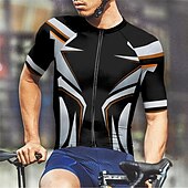 abordables Maillots pour hommes-Homme Maillot Velo Cyclisme Manche Courte Cyclisme Tee-shirt Maillot avec 3 poches arrière VTT Vélo tout terrain Respirable Séchage rapide Conception anatomique Mèche Rouge Bleu Bleu Ciel Des sports