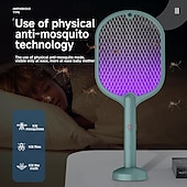 cheap Electric Mosquito Repellers-Handheld Electric Mosquito Swatter – Rechargeable Fly Zapper Racket for Indoor Household Insect Control