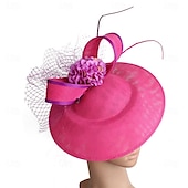 abordables Fascinators-accessoire Imitation Lin Mariage Soirée Élégant Mariage Avec Fleur Casque Couvre-chef