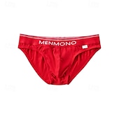 abordables Bóxer de hombre-Hombre 1 pc Bragas básicas Slip Retazos Poliéster Transpirable Suave Cómodo Refranes y citas Tiro Medio Negro Blanco