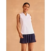 cheap Polos &amp; Quarterzips-Women&#039;s Golf Polo Shirt Baby blue Lake blue Black Sleeveless Top Ladies Golf Attire Clothes Outfits Wear Apparel