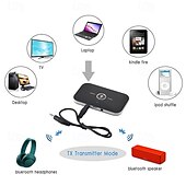 levne Bluetooth pomůcky-b6 bluetooth 5.0 vysílač přijímač 2v1 adaptér, bezdrátový audio adaptér aux 3,5mm jack rca stereo hudba do auta sluchátka reproduktor tv pc
