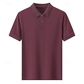 preiswerte Herren Elite Polo-Herren Polo Strick-Polopullover Formell Arbeit Umlegekragen Kurzarm Einfarbig Button-Down Frühling Wein Dunkelgrau Schwarz Weiß Hellgrün Khaki Polo