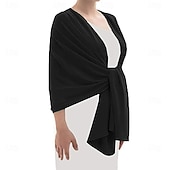 cheap Shawls-Women's Wrap Elegant Sleeveless Chiffon Wedding Wraps With Pure Color For Party Spring &amp; Summer